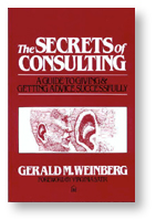 laws of trust: The cover of Jerry Weinberg's book "The Secrets of Consulting"