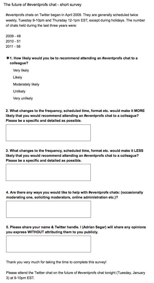 survey #eventprofs chat