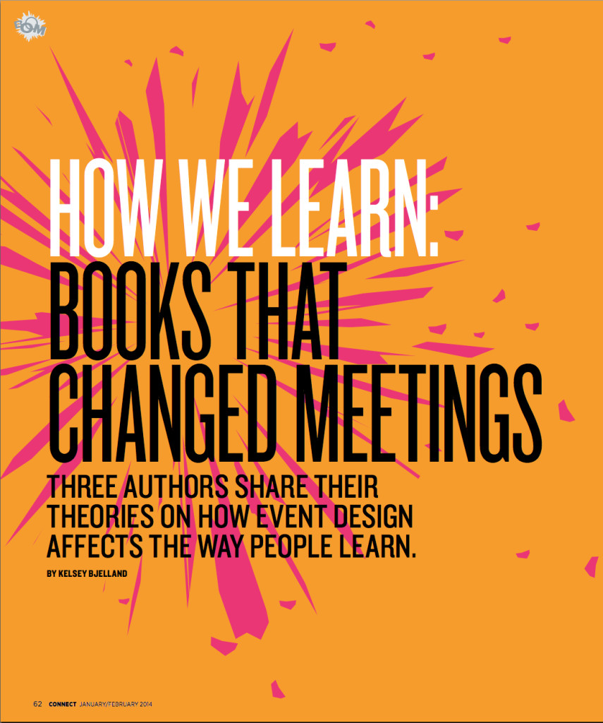 "How We Learn: Books That Changed Meetings" article cover from CONNECT magazine January/February 2014