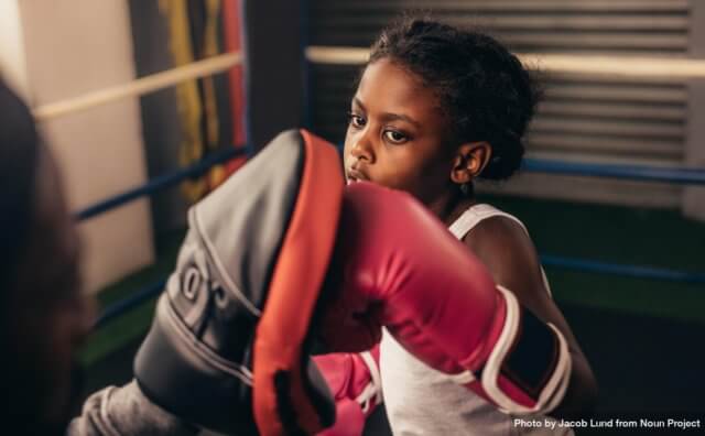 integration practice. Image attribution: Close-up of a girl training inside a boxing ring by Jacob Lund from Noun Project