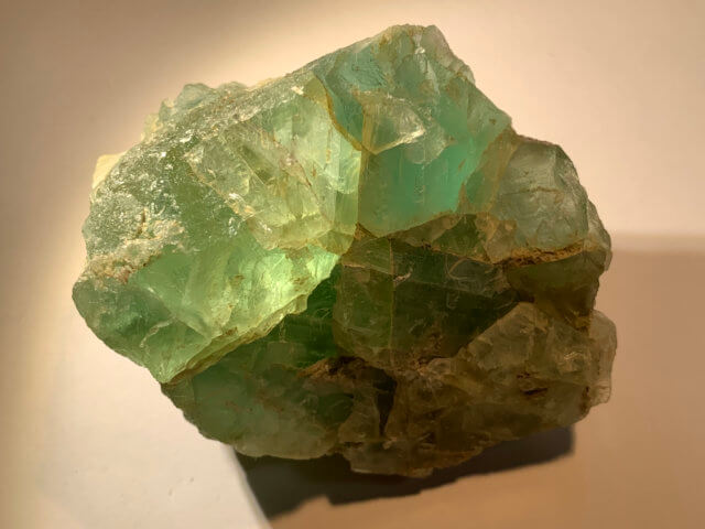 Scratching the surface: A photograph of my green fluorite crystal from the William Wise Mine in Westmoreland, NH