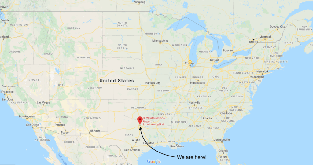 human spectrogram map: A map of the United States with a location pin labeled "We are here!"